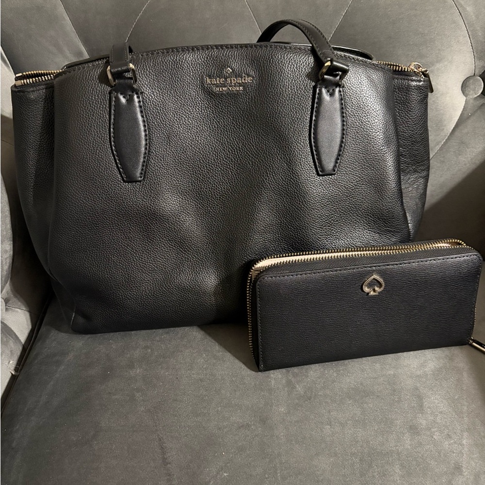 Kate Spade Black Tote and Wallet Set